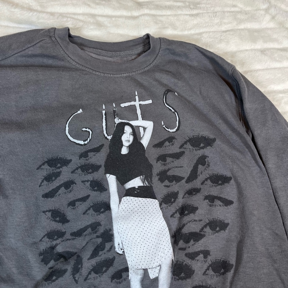 Olivia Rodrigo Guts Women Grey Grunge Concert Music Sweatshirt School Fall